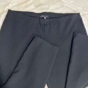 Eileen Fisher Black Viscose Nylon Spandex Ponte Knit Slim Low Rise Pants Medium